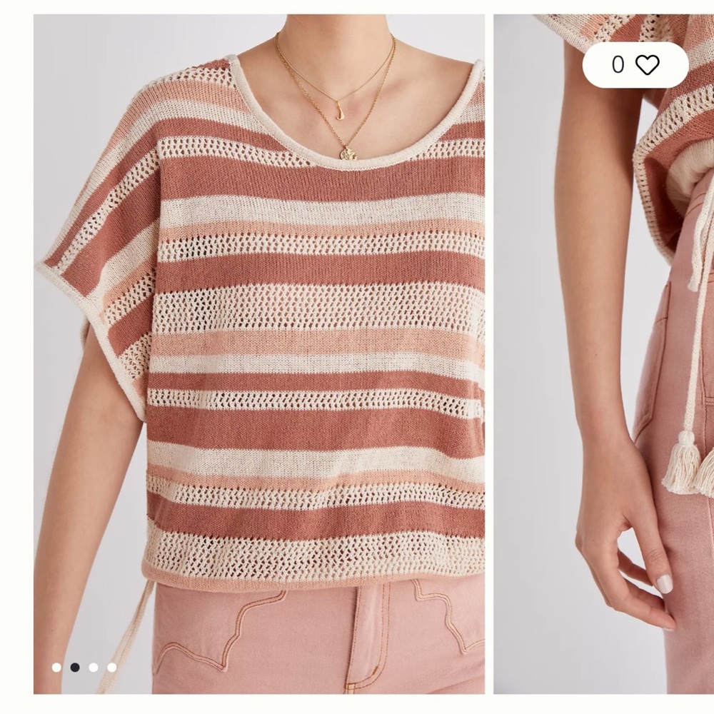 Anthropologie Striped Side Tie Poncho - Picture 3 of 4